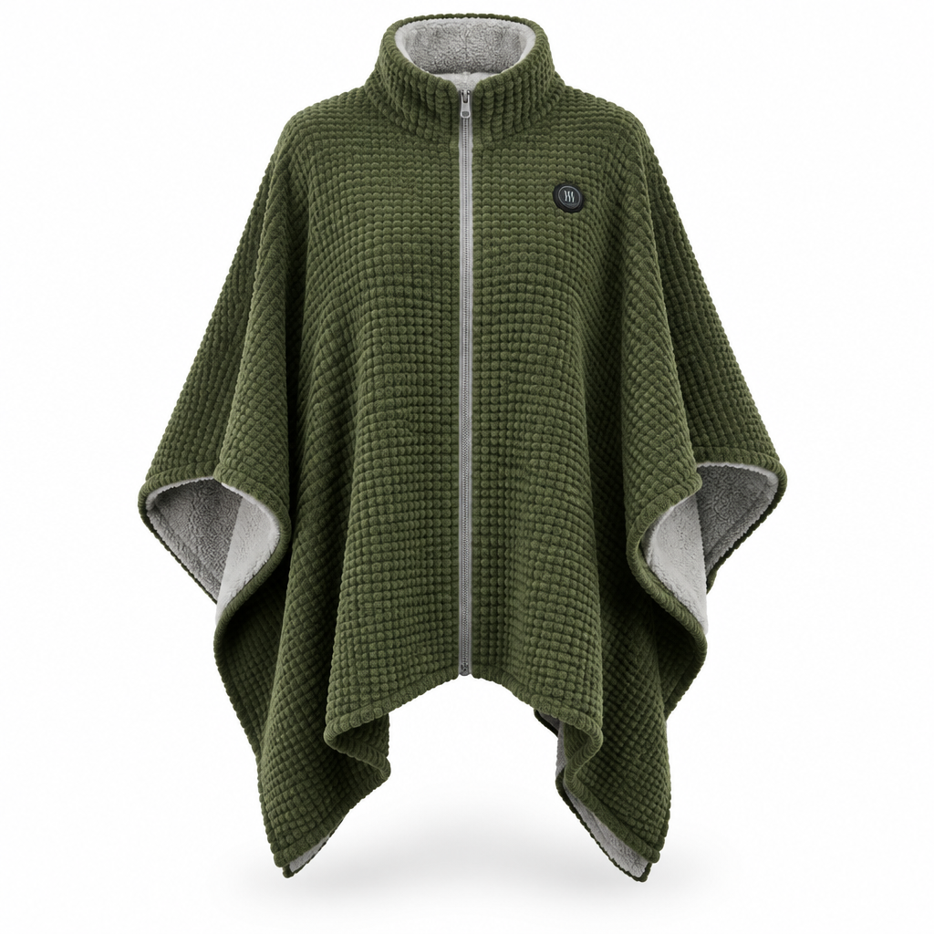 BuddyWarm Heated Shawl Blanket in Olive Green